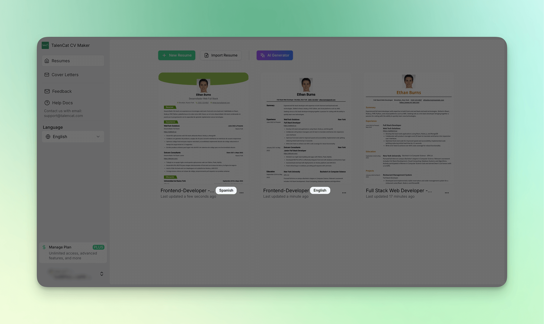 Resume Language