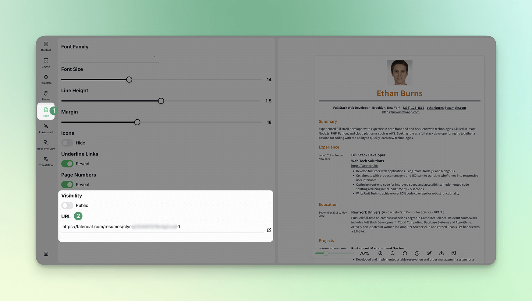 Enabling Online Resume Sharing