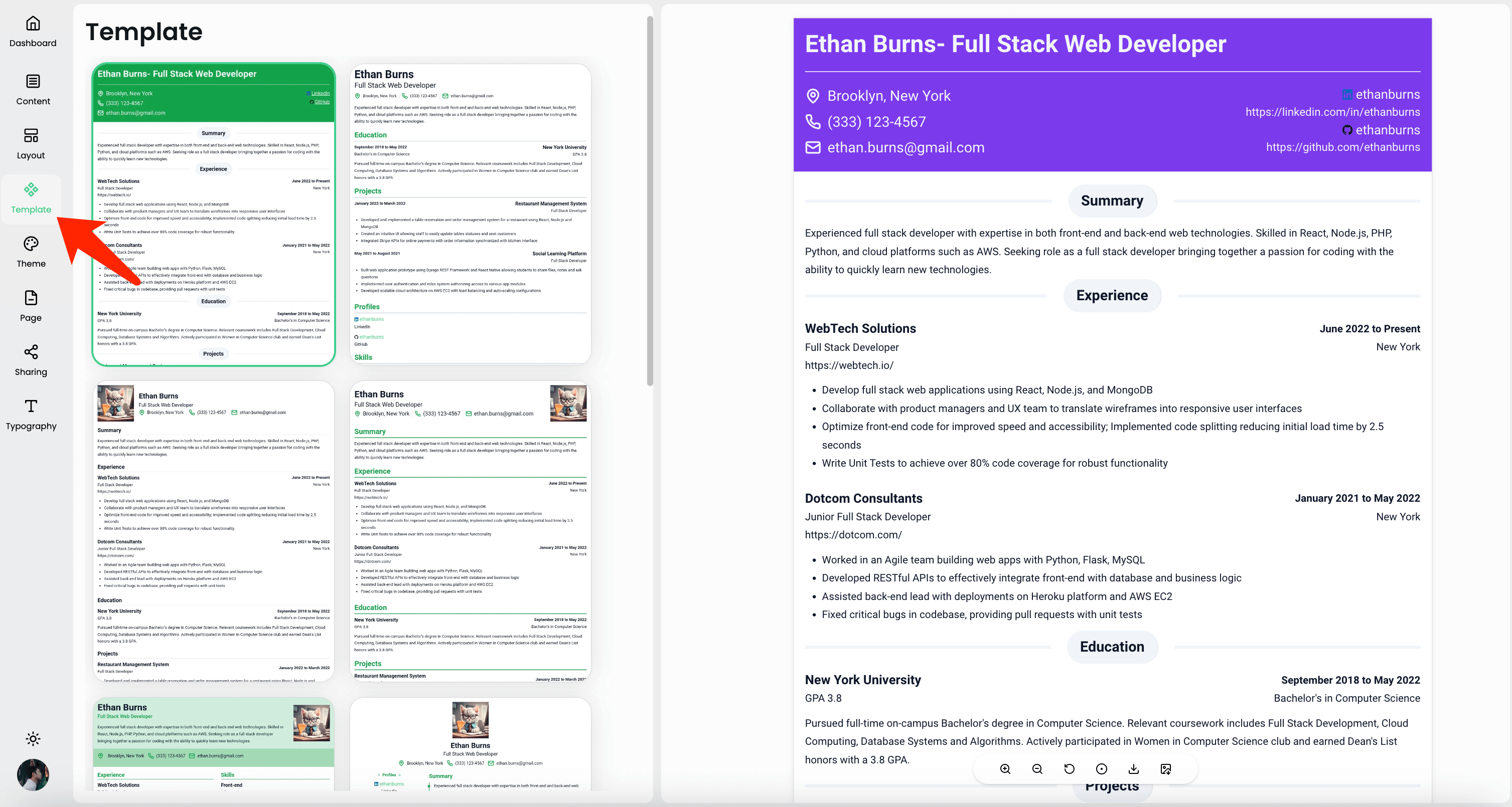 resume templates